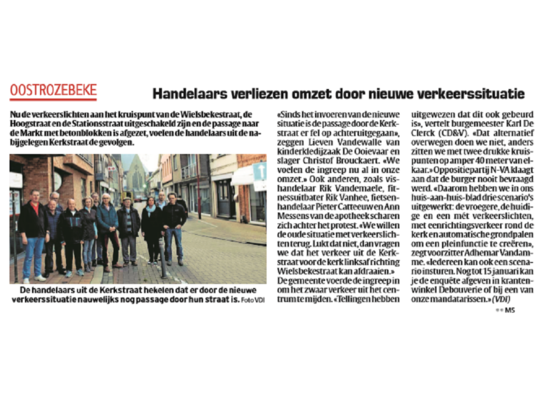 Handelaars verliezen omzet door nieuwe verkeerssituatie Handelaars verliezen omzet door nieuwe verkeerssituatie, artikel uit Het Laatste Nieuws